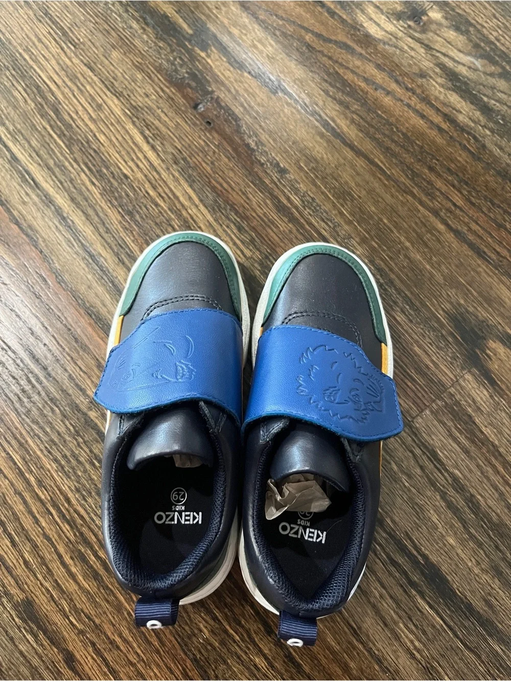Kenzo Kids Navy, Blue and Green Velcro Sneakers